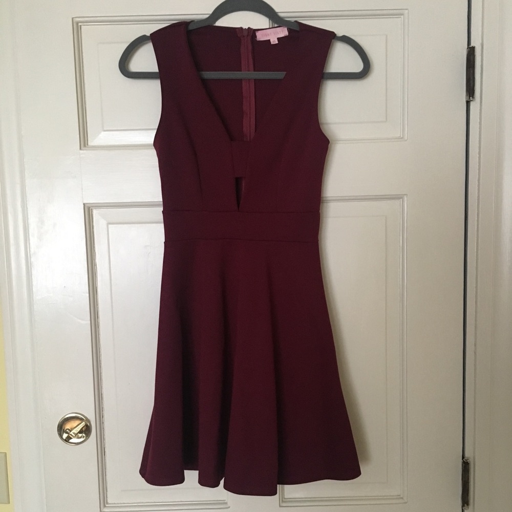 Merlot Skater Dress with Cut Out